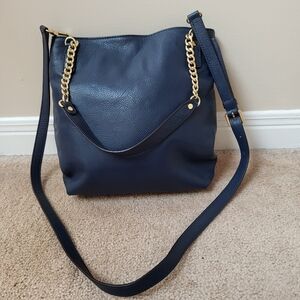 NWOT NAVY LEATHER MICHAEL KORS CROSSBODY BAG!